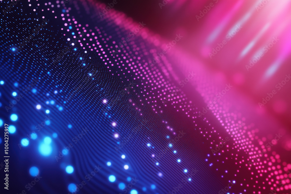 A stunning blend of vibrant blue and pink lights creates an abstract visual of digital waves flowing smoothly across the surface. Generative AI A stunning blend of vibrant blue and pink lights creates an abstract visual of digital waves flowing smoothly across the surface. Generative AI