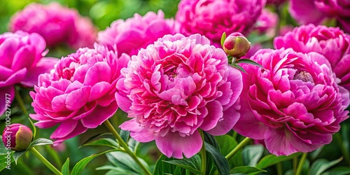 Elegant Pink Peony Flowers Illustration Perfect for Floral Designs, Weddings, and Home Decor Projects