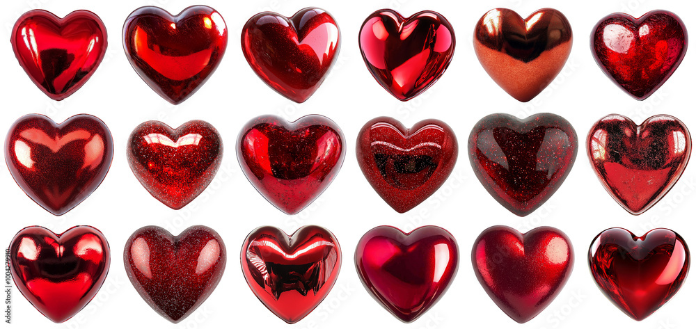 Collection of Red Heart Illustrations with Transparent Background - Perfect for Valentine's Day Designs Collection of Red Heart Illustrations with Transparent Background - Perfect for Valentine's Day Designs