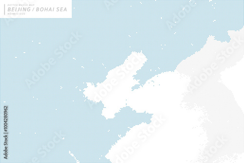 Blue dot map of China with Bohai as the center