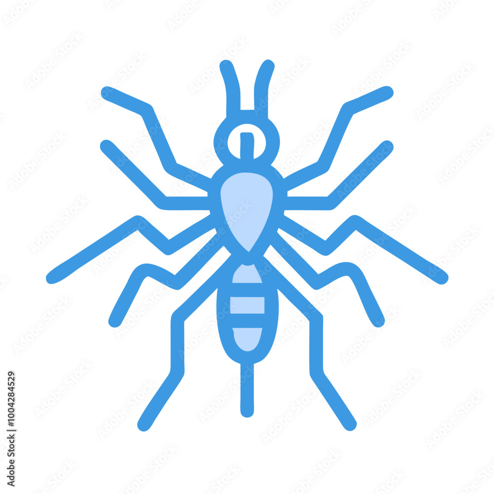 Blue ant illustration in minimalistic style Blue ant illustration in minimalistic style