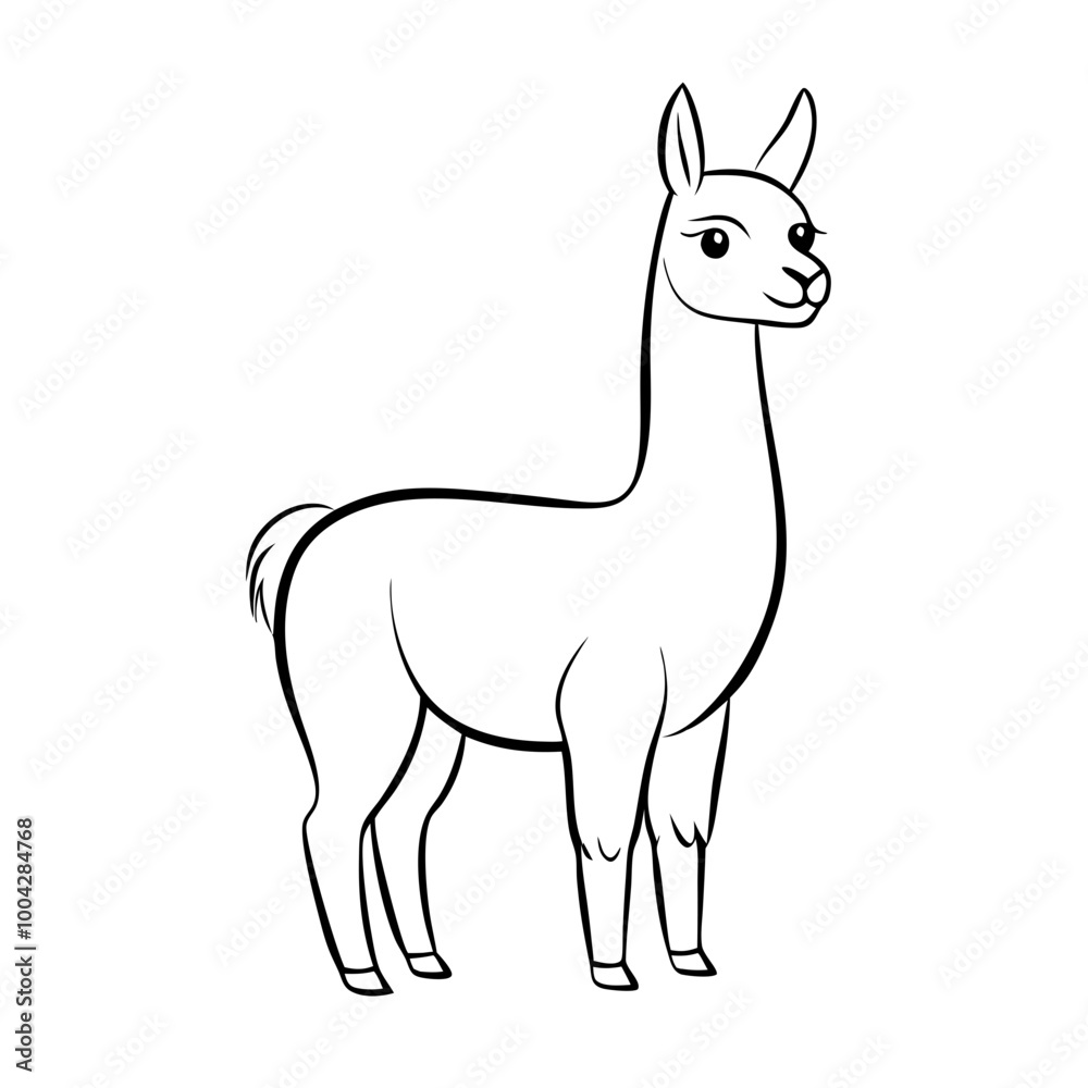 Llama icon in black outline Llama icon in black outline