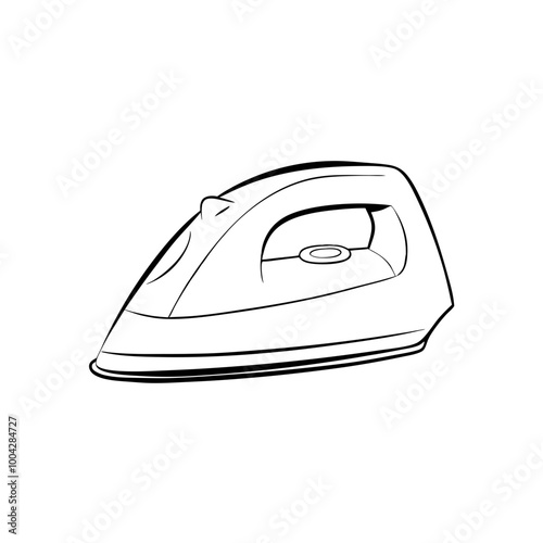  Iron icon in black outline, simple monochrome vector