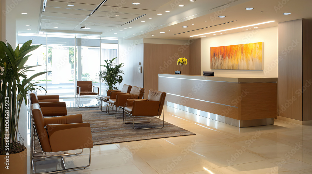Naklejka premium A sophisticated reception area that welcomes clients and guests