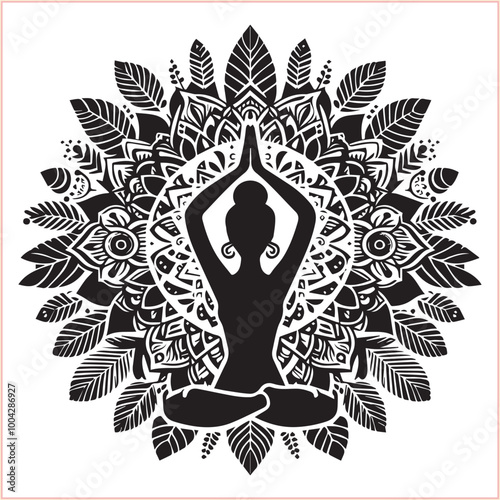 Big set of silhouettes of woman doing yoga exercises. Icons of girl stretching and relaxing her body in many different yoga poses on white background