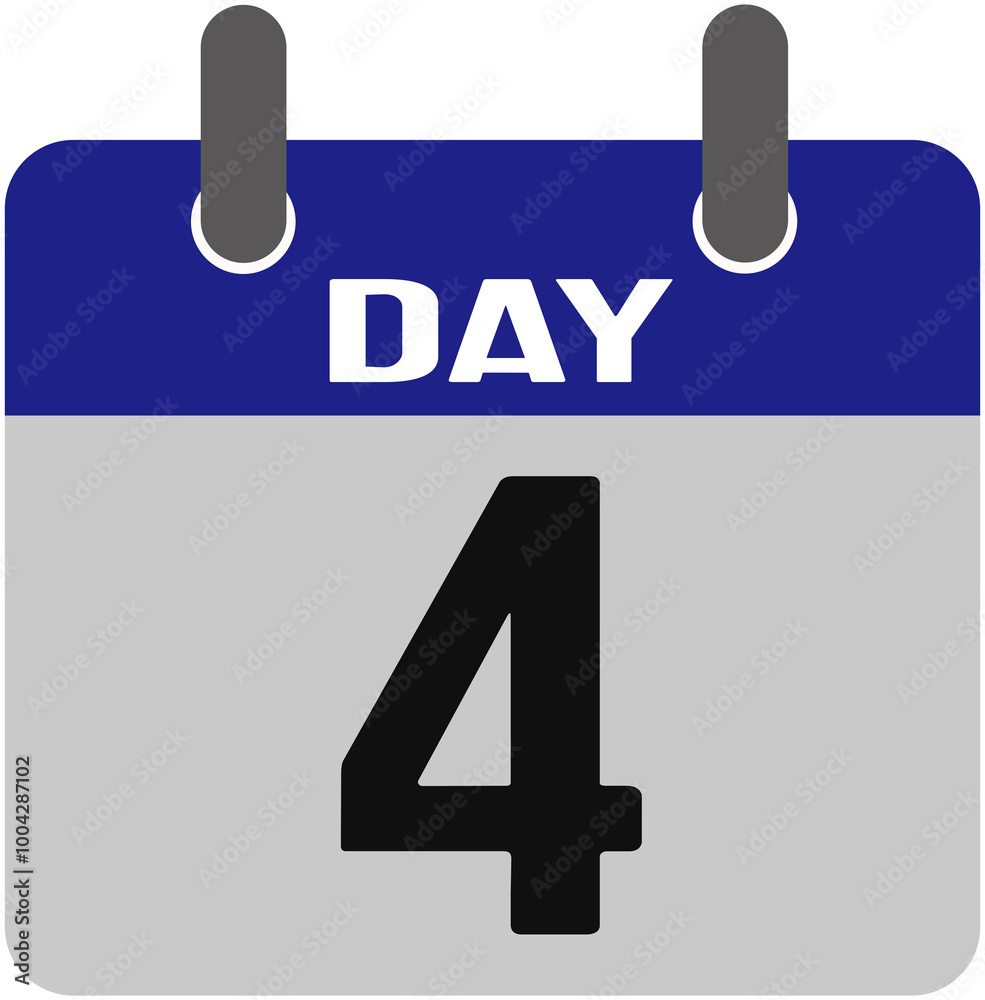 illustration of a daily calendar. Calendar day 4 illustration of a daily calendar. Calendar day 4