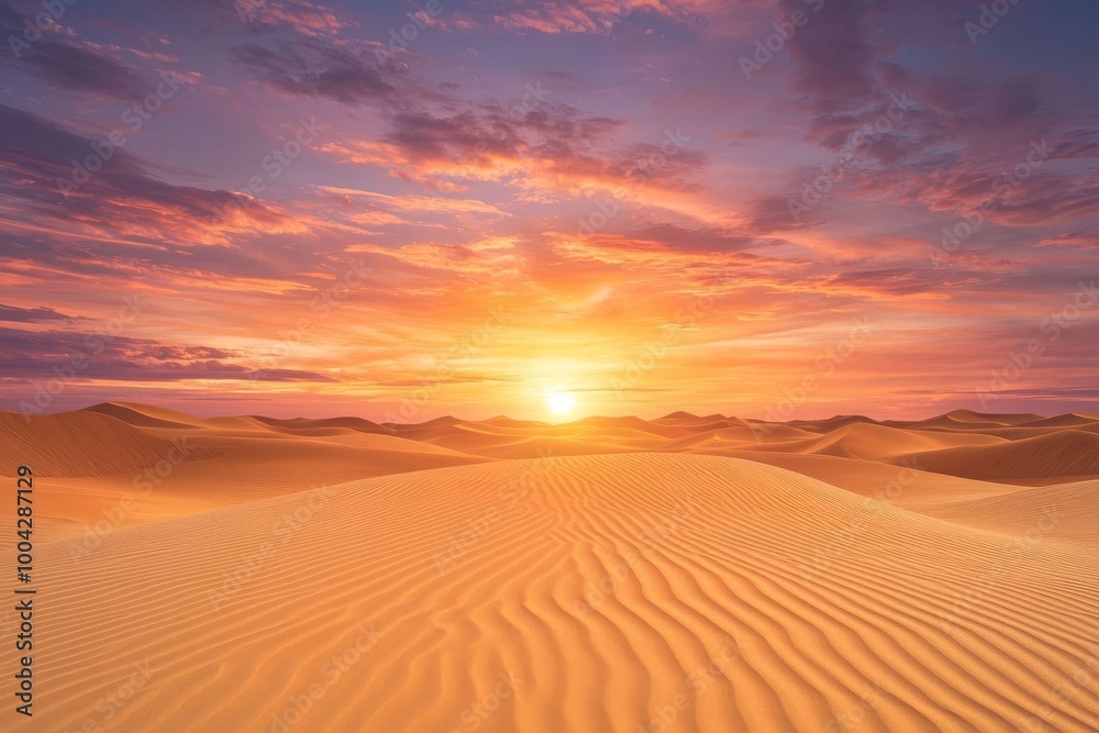 Breathtaking Sunset Over Desert Dunes in Warm Tones Solitude and Natural Beauty Breathtaking Sunset Over Desert Dunes in Warm Tones Solitude and Natural Beauty