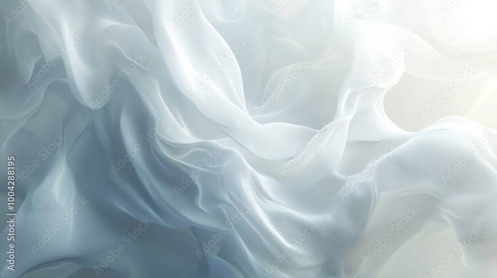 Soft flowing white fabric creating abstract design Soft flowing white fabric creating abstract design