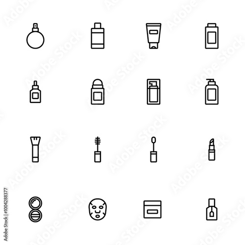 cosmetics  case linear icon design