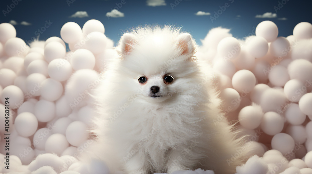 white fluffy dog photo generative ai white fluffy dog photo generative ai