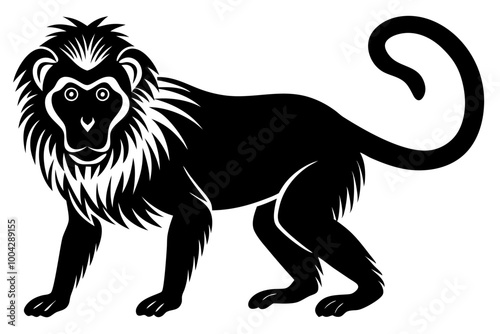 A  Uakari silhuette vector on white background