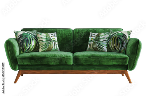 Green Couch With Pillows