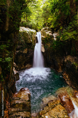 Ryujin Falls in Nakatsugawa City Japan