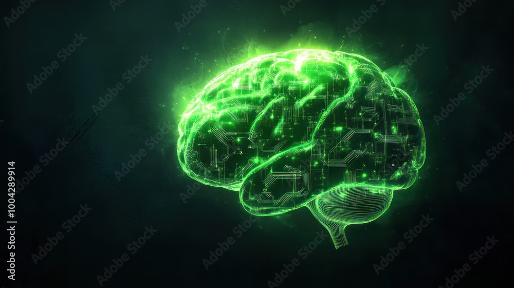 Digitally designed brain illustrating advanced technology.