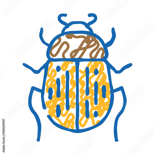 beetle bug egypt doodle icon sketch vector. beetle bug egypt sign. isolated symbol illustration