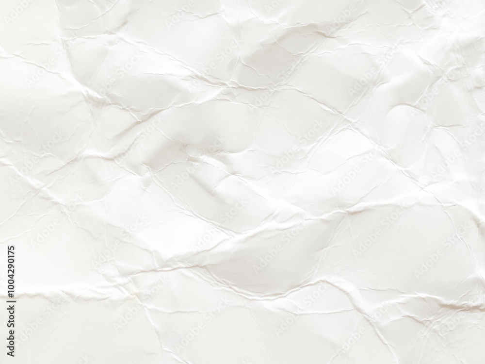 Obraz premium Crumpled white paper background , used as a background for text, with the back being crumpled white paper.
