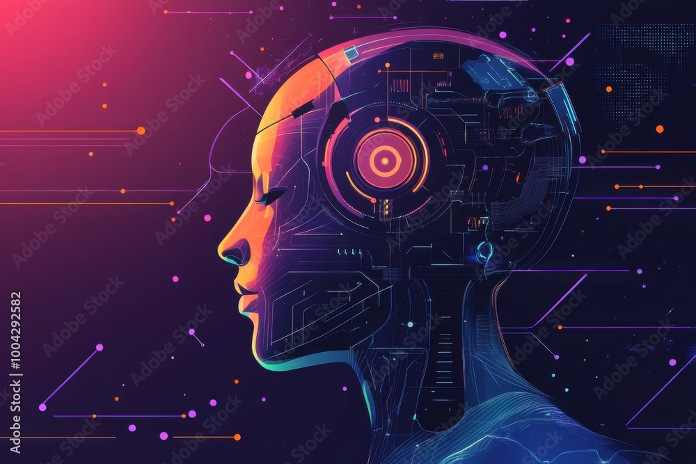 Futuristic cybernetic design with ai integration in minimalistic style Futuristic cybernetic design with ai integration in minimalistic style