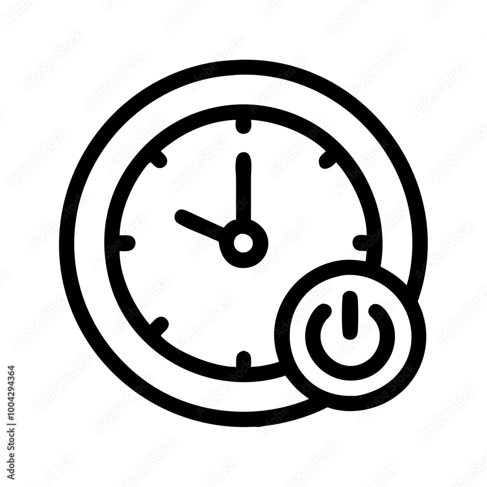 Stopwatch icon in minimalist black outline Stopwatch icon in minimalist black outline