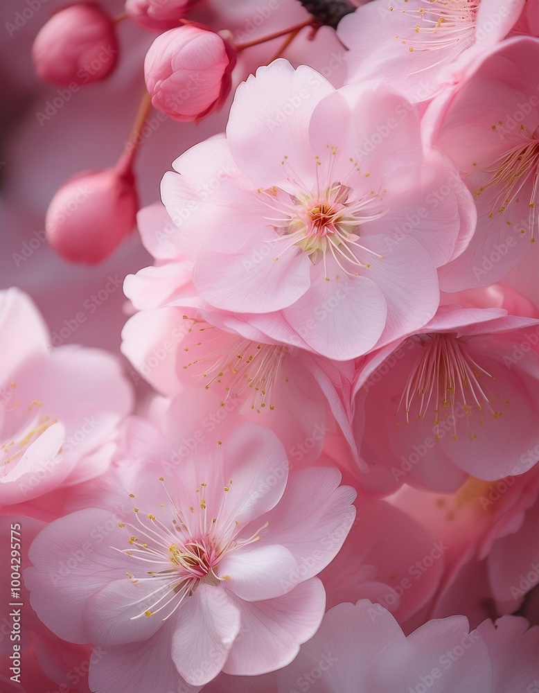 Soft pink blossoms in bloom Soft pink blossoms in bloom