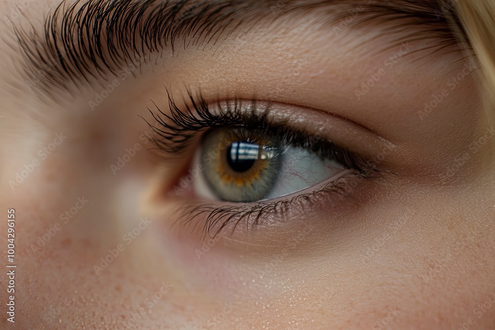 Macro Studio Expression Shot Of Woman's Eye With Close Up On Eyelashes And Pupil .generative ai Macro Studio Expression Shot Of Woman's Eye With Close Up On Eyelashes And Pupil .generative ai