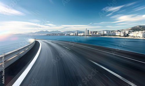 Road surfaces leading to bustling cities