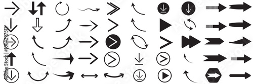 Arrow icon vector set with different kind of arrows. black arrow icon set. long arrow icon vector set. arrow icon set.