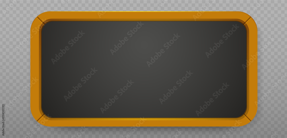 Rectangle school blackboard. Cartoon black board in wooden frame. Template for school or restaurant design, menu. Vector EPS 10 Rectangle school blackboard. Cartoon black board in wooden frame. Template for school or restaurant design, menu. Vector EPS 10