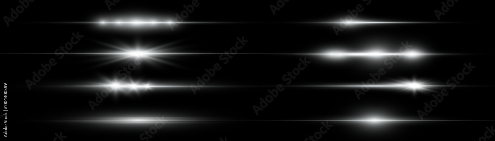 Light shine effect or starlight lens flare vector isolated icons transparent background. Silver or white sun beam. Vector EPS 10 Light shine effect or starlight lens flare vector isolated icons transparent background. Silver or white sun beam. Vector EPS 10