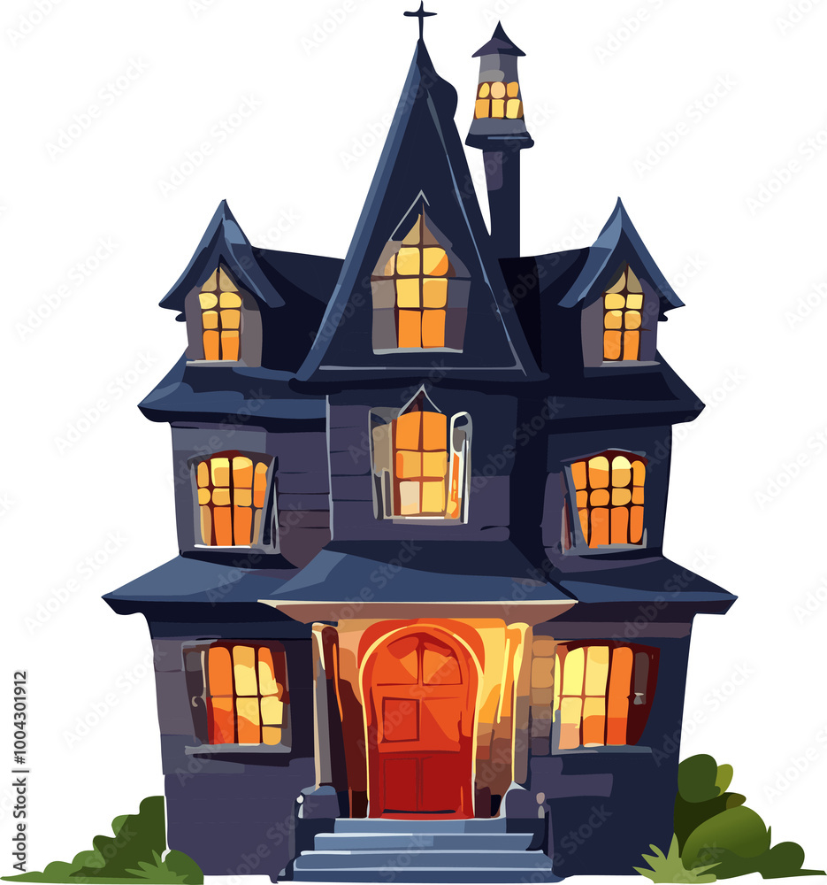 halloween house horror isolated ai generative halloween house horror isolated ai generative