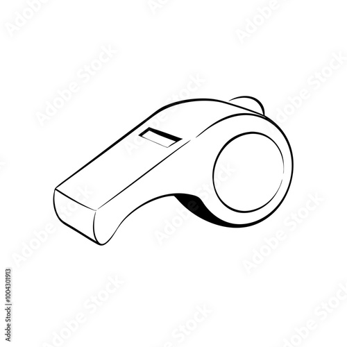 Whistle icon in minimal black and white design