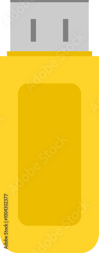 Yellow USB flash drive. Yellow USB flash drive icon.
