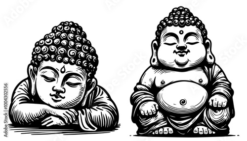 serene illustrations of buddha symbolizing peace and mindfulness