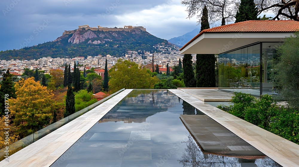 Modern Architecture with Acropolis View in Athens Greece Modern Architecture with Acropolis View in Athens Greece