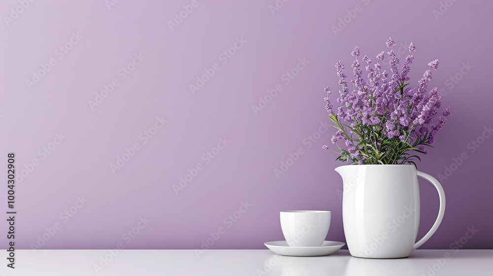 Fototapeta premium Elegant Simple Design on Purple Background: A Chic and Minimalist Vision. Admire the Beauty and Simplicity.