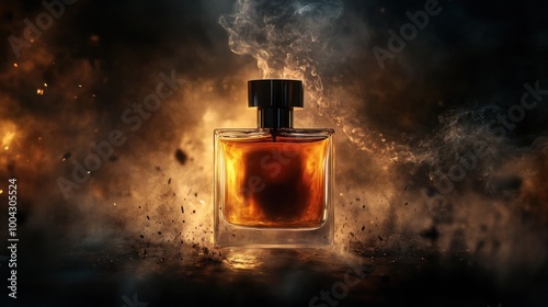 Perfume Bottle with Smoke and Sparks