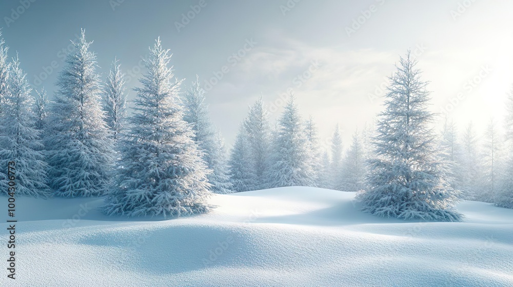Fototapeta premium Elegant 4K Winter Wallpaper Featuring Minimalist Design and Frosty Atmosphere