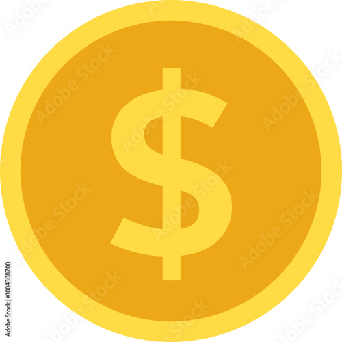 Isolated golden coin vector