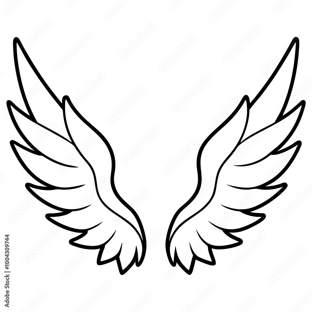Obraz premium Delicate Feathered Wings in Vector Art