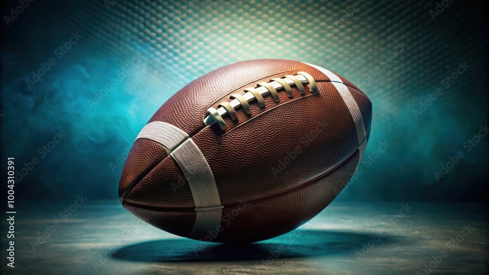 Dynamic shaded American football with intricate textures on gradient background