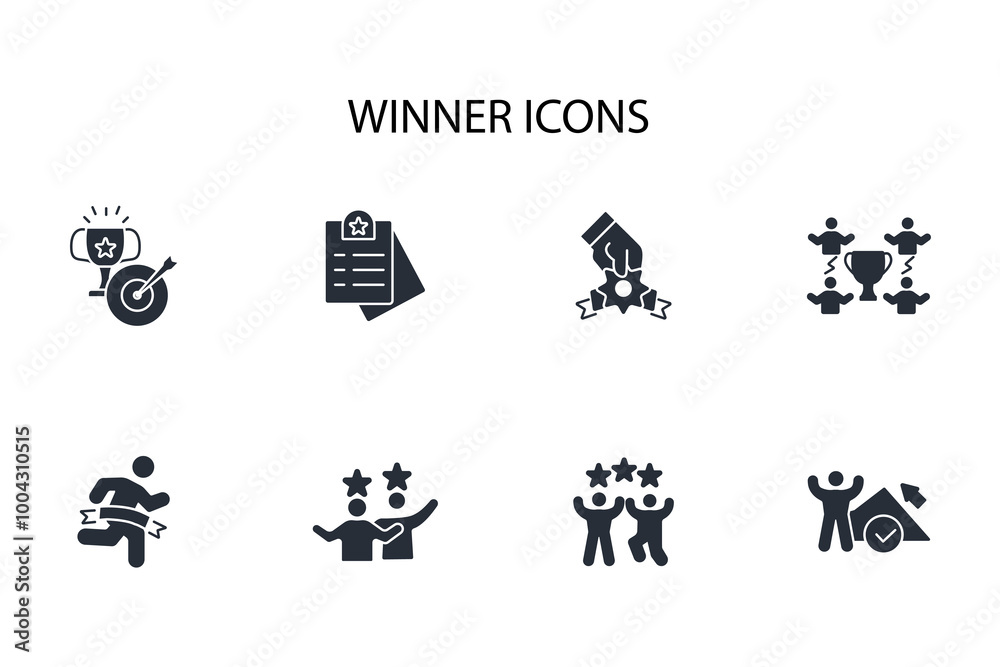 winners icon set.vector.Editable stroke.linear style sign for use web design,logo.Symbol illustration. winners icon set.vector.Editable stroke.linear style sign for use web design,logo.Symbol illustration.