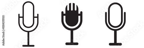 Podcast icon vector illustration. Microphone icon vector set. mike icon set. Broadcast vector . audio icon . communication vector set .