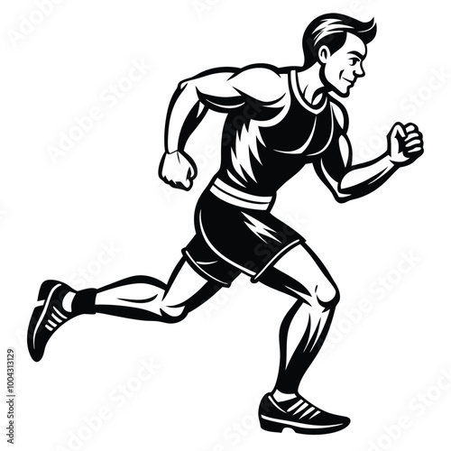 jogging man silhouette vector illustration