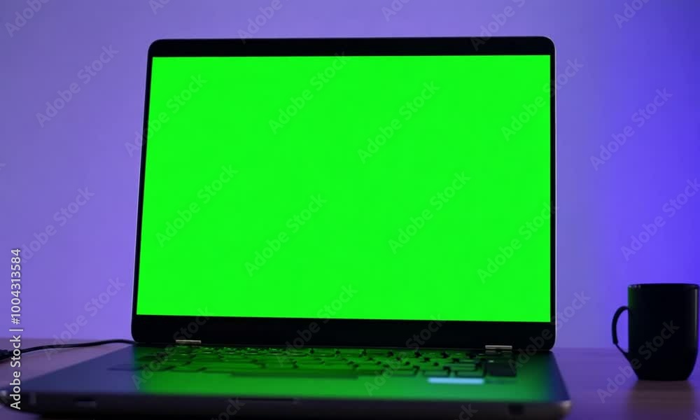 Green Screen Laptop Mockup for Video Projects Green Screen Laptop Mockup for Video Projects