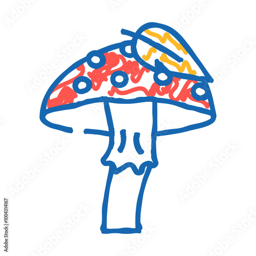 autumn mushroom doodle icon sketch vector. autumn mushroom sign. isolated symbol illustration