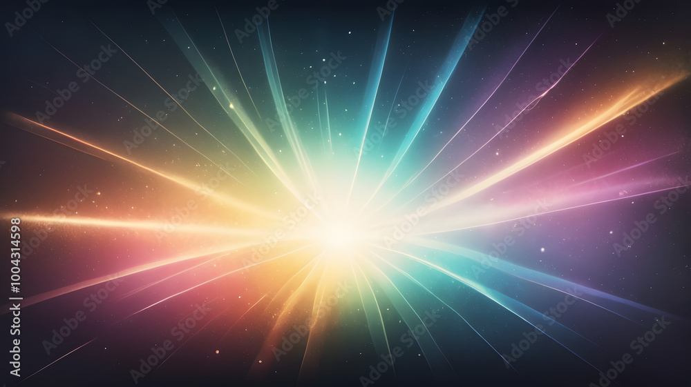 Cosmic Burst: A vibrant and ethereal burst of light explodes from the center of the frame, casting a kaleidoscope of colors across a dark, cosmic canvas. The image evokes a sense of awe, wonder. Cosmic Burst: A vibrant and ethereal burst of light explodes from the center of the frame, casting a kaleidoscope of colors across a dark, cosmic canvas. The image evokes a sense of awe, wonder.