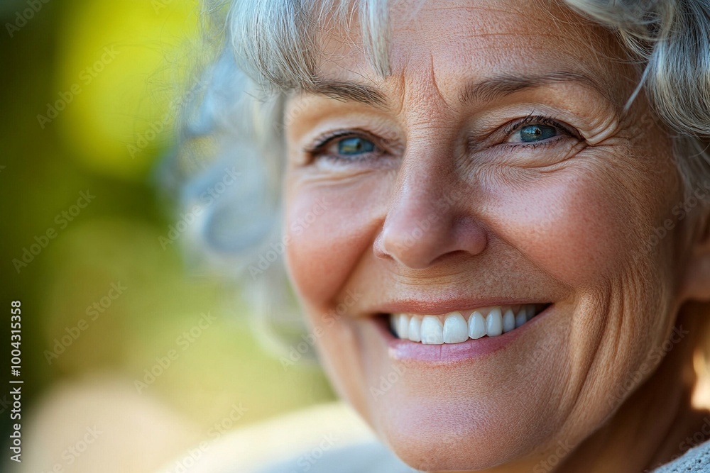 Smiling senior woman Close-up of a healthy .generative ai Smiling senior woman Close-up of a healthy .generative ai