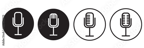 Microphone Icons set. variant microphone icon. Karaoke mic. Podcast microphone. web and mobile icons. vector illustration. mike icon set . 