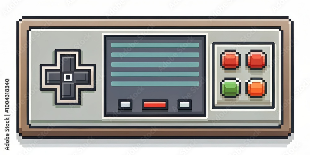 Retro pixelated gaming console with classic pixel art design for nostalgic gamers Retro pixelated gaming console with classic pixel art design for nostalgic gamers