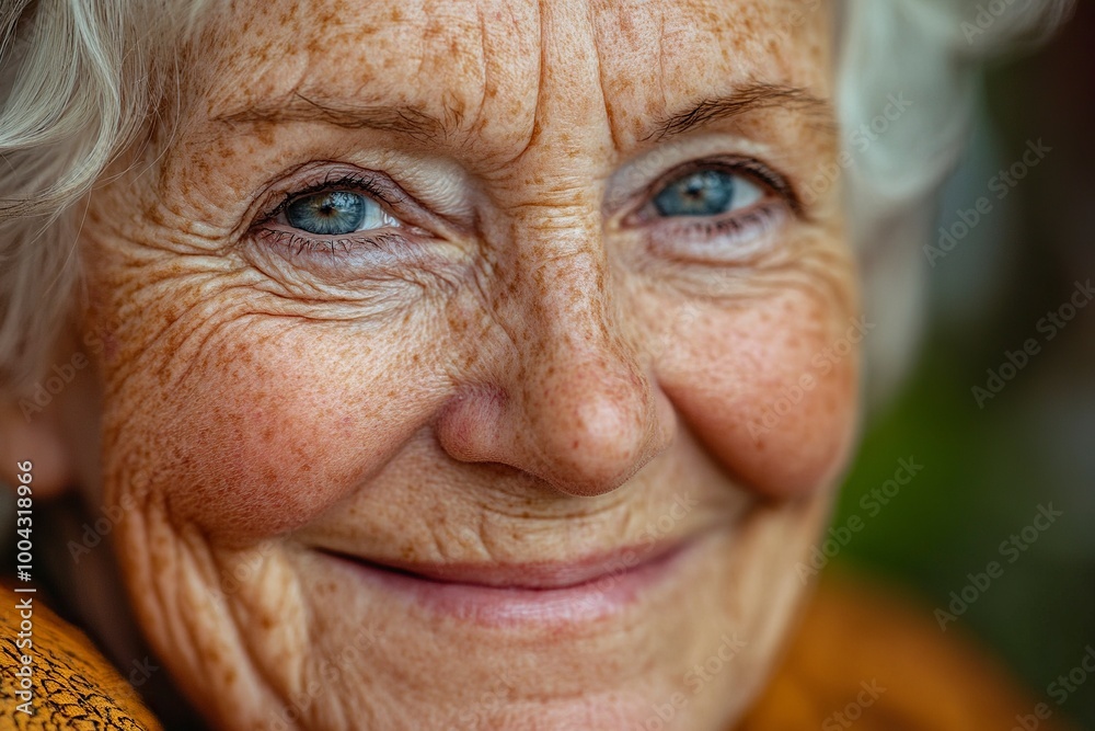 Smiling senior woman Close-up of a healthy .generative ai Smiling senior woman Close-up of a healthy .generative ai