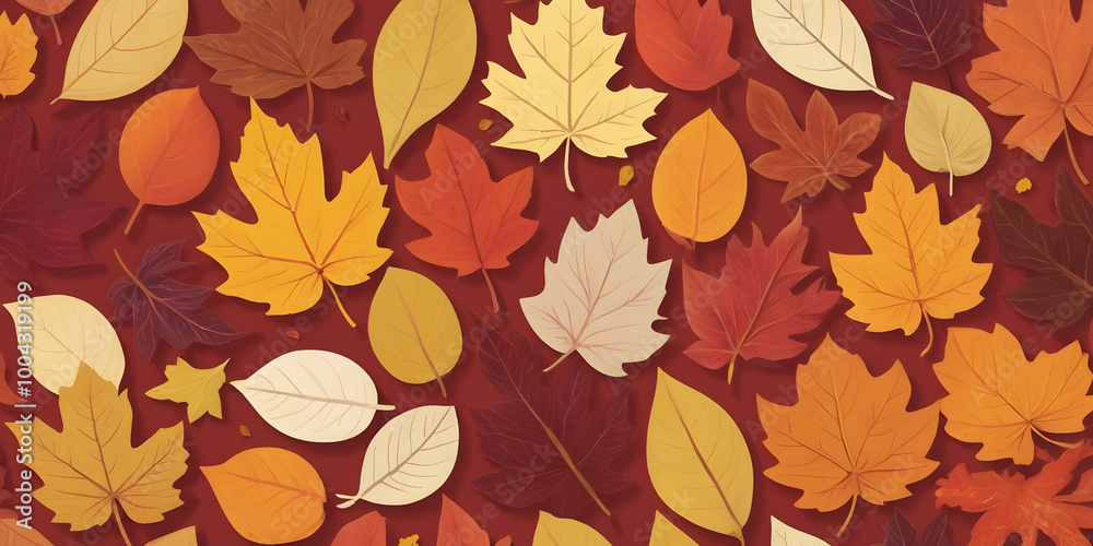 Autumn Leaves Pattern: Warm, inviting autumnal design featuring a vibrant array of fall leaves in rich, earthy tones. Perfect for seasonal projects and celebrations. Autumn Leaves Pattern: Warm, inviting autumnal design featuring a vibrant array of fall leaves in rich, earthy tones. Perfect for seasonal projects and celebrations.